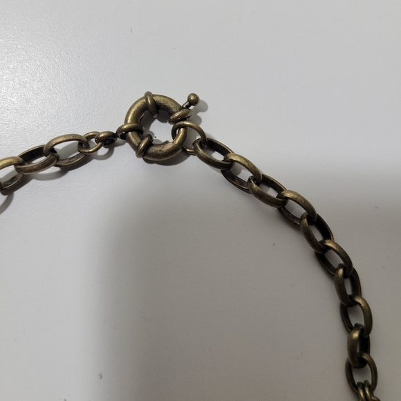 Anthropologie Holiday New Glinted Petal Tasso Necklace Sequins Brown Blue - Picture 4 of 6